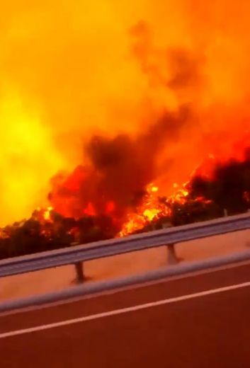 Elle zemes virsū! Šausminošs ugunsgrēks plosās Sandjego - VIDEO